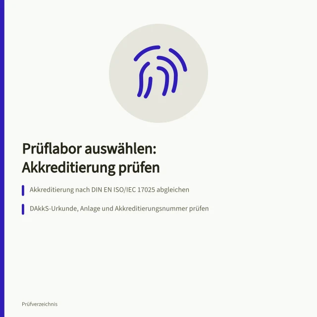 Karte zur Auswahl von Prüflaboren mit Akkreditierung und Prüfumfang. Prüflabor auswählen als Ratgeber für Akkreditierung und Prüfumfang