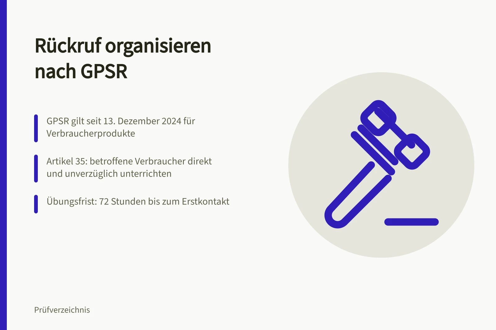 Karte zur Rückruforganisation nach GPSR mit Fristen und Pflichten